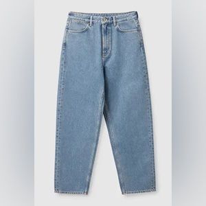 COS Tapered Leg Jeans High Rise Ankle Length Cotton Denim in Blue